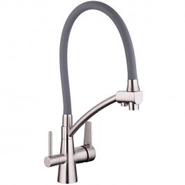 Смеситель G4398 для кухни с каналом для питьевой Сатин люкс GAPPO