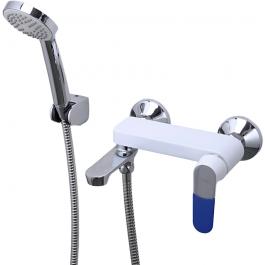 Смеситель F3234 (40мм. ванна корот. белый/хром+6 разноцветных накладок) FRAP