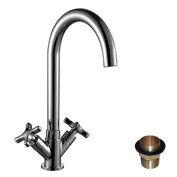 Смеситель двуруч. (321мм) RS39-72U для кух.с пов.излив.хром. ROSSINKA