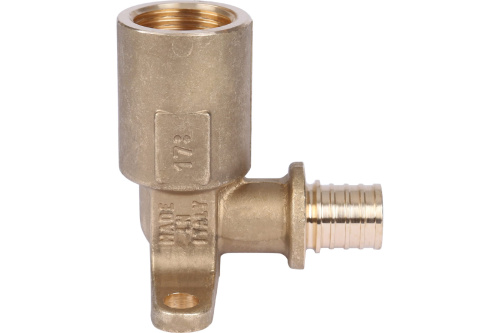 Угольник настенный с длинным патрубком 16-Rp 1/2" для труб из сшитого полиэтилена аксиальный