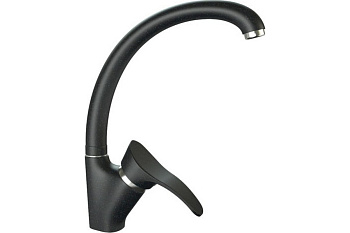 Смеситель L4101F для кухни (утка), гранитный, черный матовый LEDEME 