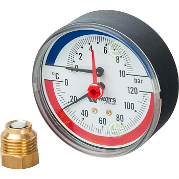 Манометр TMAX 10 (FR 818) (1/2", 10 бар, 120С) аксиальный WATTS