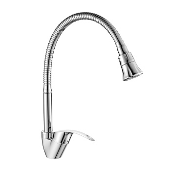 Смеситель DR71022 одноручный для кухни с гиб.излив. хром DECOROOM