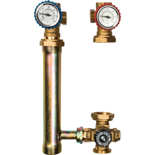 Насосная группа с термостатическим смесительным клапаном 1" без насоса STOUT