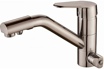 Cмеситель кухонный с подкл. к питьевой воде сатин POTATO Р4409-1