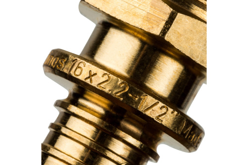 Переходник с наружной резьбой 16xR 1/2" для труб из сшитого полиэтилена аксиальный  STOUT 