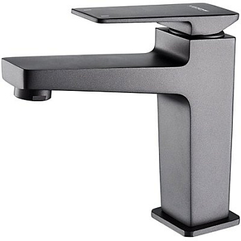 Смеситель L1078U  для умывальника гайка шаровый графит (латунь) LEDEME