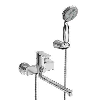 Смеситель LM0651СH  Аура универсальный с плоским поворотным изливом 300мм хром LEMARK