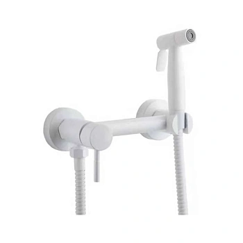 Смеситель с гигиен.лейкой настенный нерж. белый FASHUN A57503-8