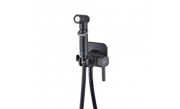 Смеситель LM7165BL встраив. с гигиен. душем черный Соло LEMARK