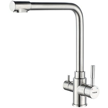 Смеситель L4355-3 (40) для кухни с выходом для питьевой воды (нерж) LEDEME