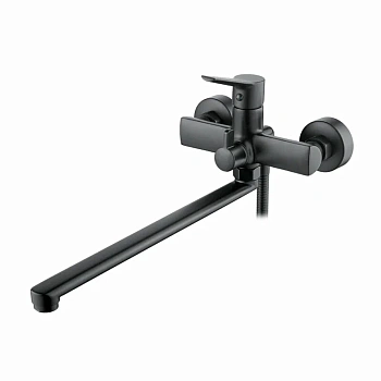 Смеситель L2269B для ванны с длинным поворотным изливом,черный LEDEME