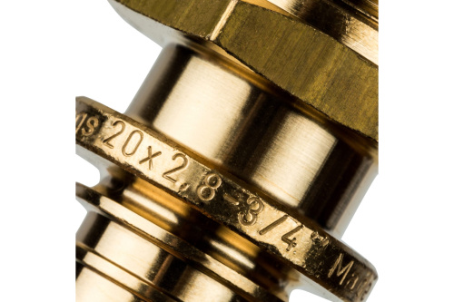 Переходник с наружной резьбой 20xR 3/4" для труб из сшитого полиэтилена аксиальный STOUT