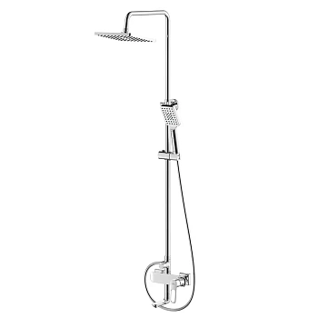 Смеситель одноруч.  RS46-46 для ванны с рег. выс. штанги и лейкой "Троп. дождь" ROSSINKA