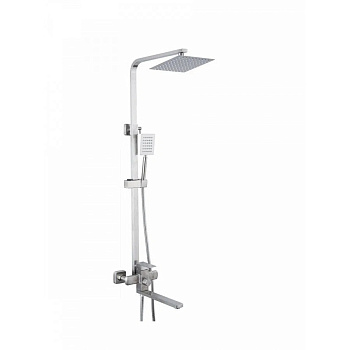 Душевая стойка смеситель верхний душ, лейка сатин  POTATO Р35304S