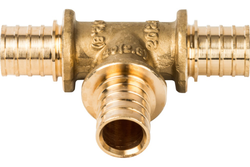 Тройник равнопроходный 20*20*20  для труб из сшитого полиэтилена аксиальный STOUT 