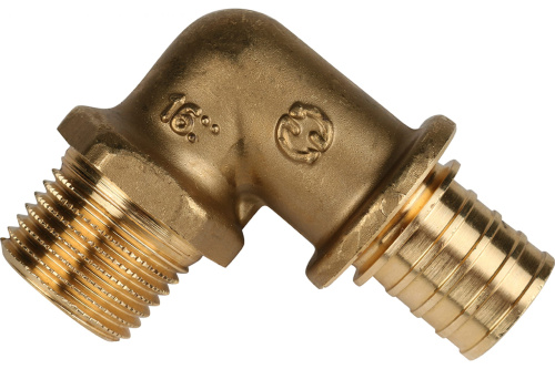 Угольник с наружной резьбой 20xR 1/2" для труб из сшитого полиэтилена аксиальный STOUT 