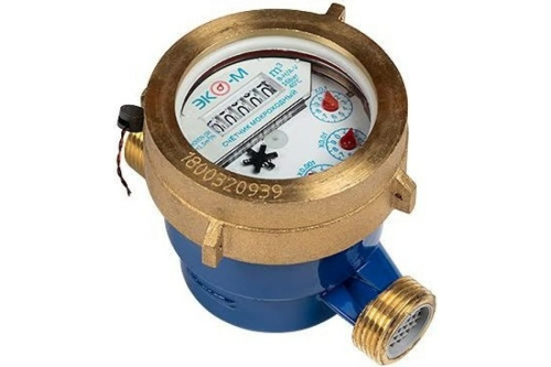 Счетчик  воды ЭКОМЕРА-15М Мокроходный (Глицерин) с присоединительным комплектом